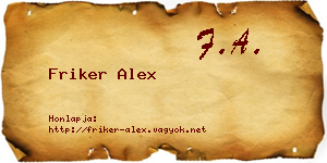 Friker Alex névjegykártya